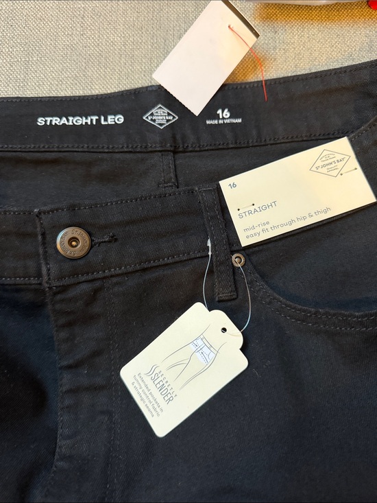 St. John's Bay Denim - St. John's Bay Women's Straight Leg Jeans - Black